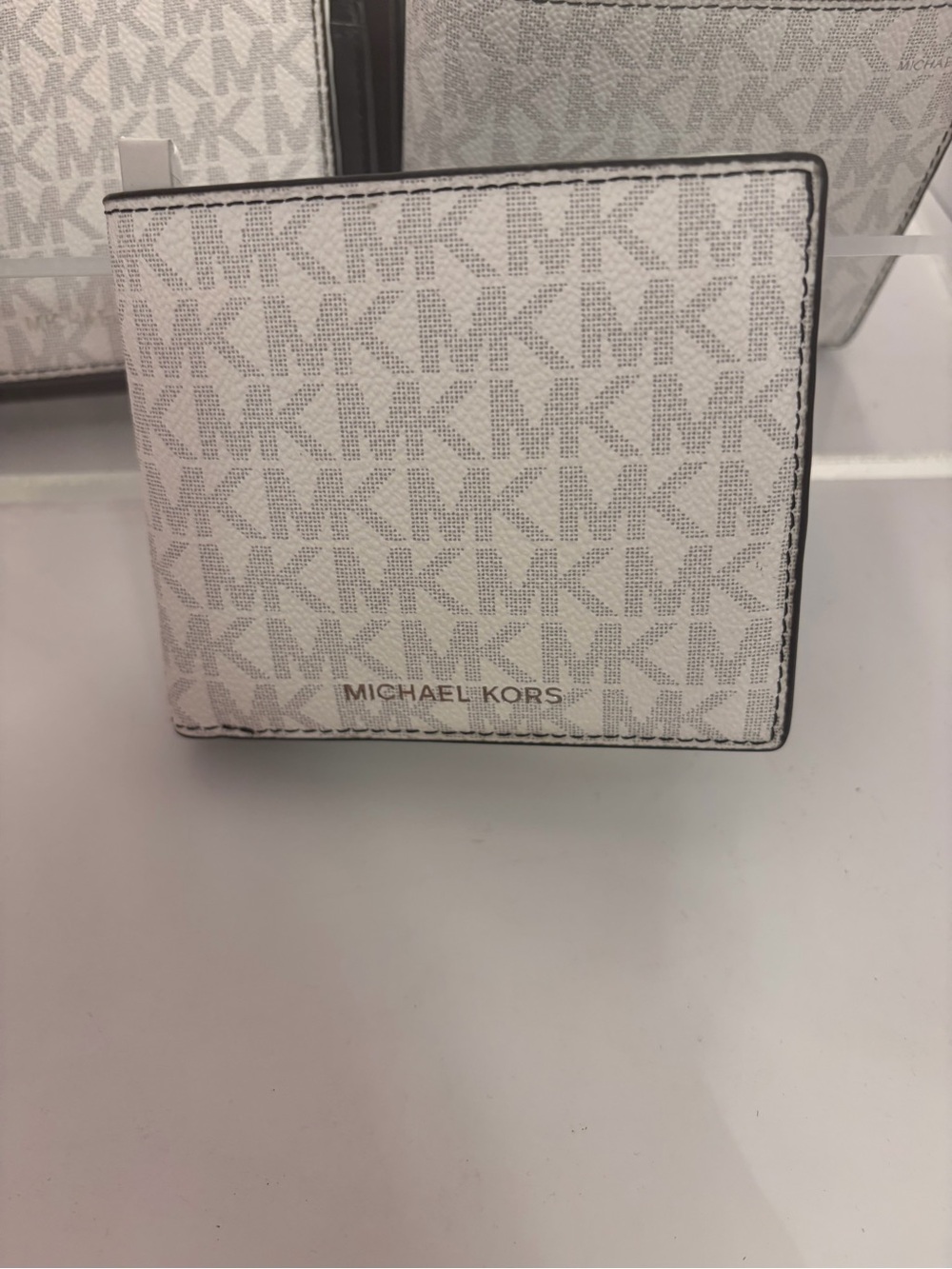Michael Kors Cooper Billfold coin case Wallet Bifold white MK Ombre Logo
